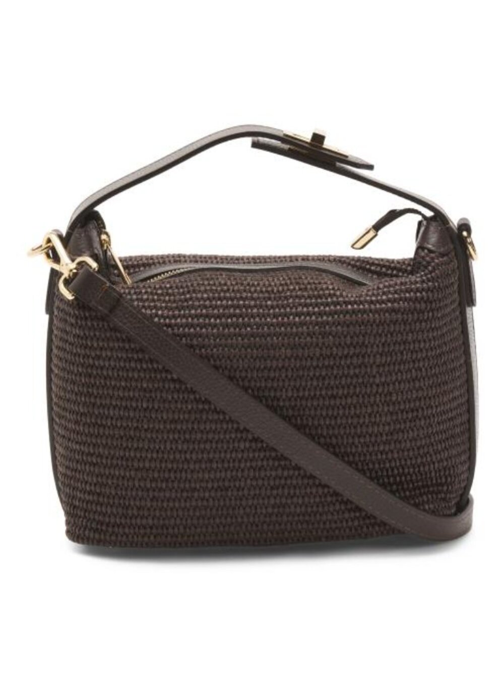 VIOLA CASTELLANI Made In Italy Straw Medium Folded Handle Satchel